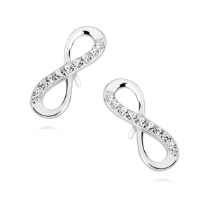 Cercei argint infinit cu pietre DiAmanti Z1107E-DIA (Argint 925‰ 1,1 g.)